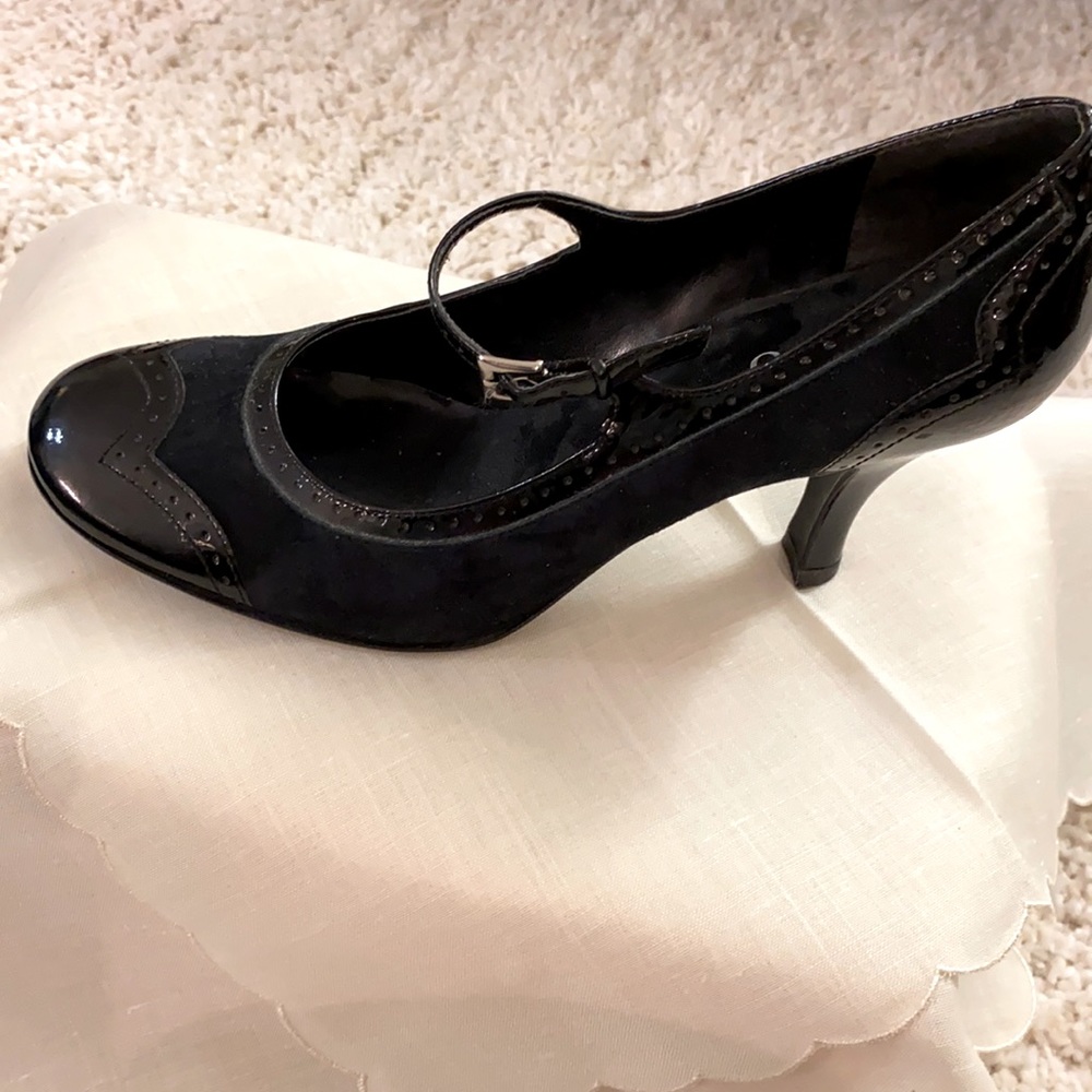 Franco Sarto Mary Janes with patent detailing